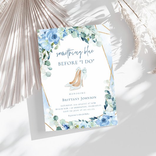 Iets blauw voor ik Floral Vrijgezellenfeest doe Kaart