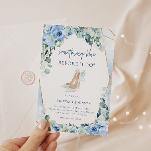 Iets blauw voor ik Floral Vrijgezellenfeest doe Kaart