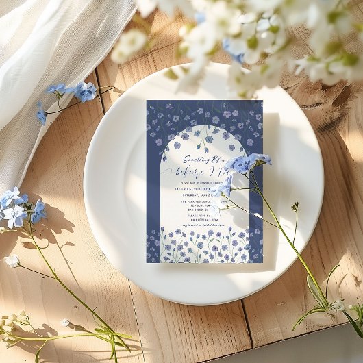 Iets blauw voor ik Floral Vrijgezellenfeest doe Kaart