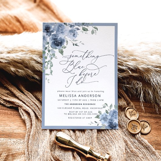 Iets blauw voor ik Floral Vrijgezellenfeest doe Kaart