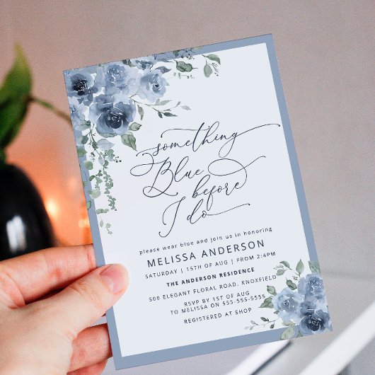 Iets blauw voor ik Floral Vrijgezellenfeest doe Kaart