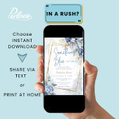 Iets blauw voor ik Floral Vrijgezellenfeest doe Kaart