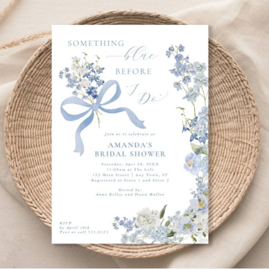 Iets blauw voor ik Floral Vrijgezellenfeest doe Kaart