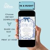 Iets blauw voor ik Floral Vrijgezellenfeest doe Kaart