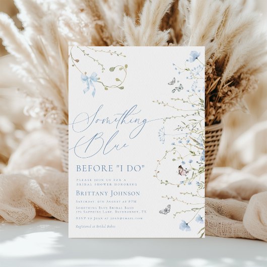 Iets blauw voor ik Floral Vrijgezellenfeest doe Kaart