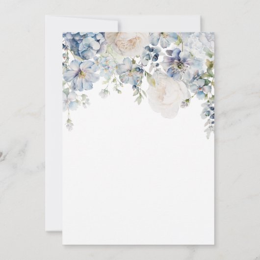 Iets blauw voor ik Floral Vrijgezellenfeest doe Kaart (Achterkant)