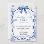 Iets blauw voor ik Floral Vrijgezellenfeest doe Kaart (Voorkant)