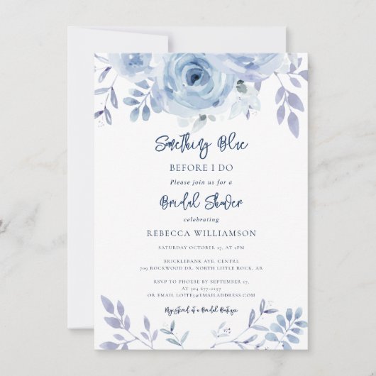 Iets blauw voor ik Floral Vrijgezellenfeest doe Kaart (Voorkant)