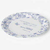 Iets blauw voor ik Floral Vrijgezellenfeest doe Papieren Bordje (Gekanteld)