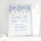 Iets blauw voor ik Floral Vrijgezellenfeest doe Poster