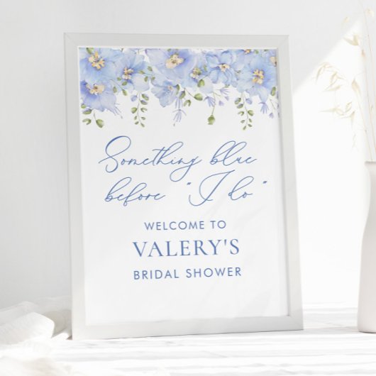 Iets blauw voor ik Floral Vrijgezellenfeest doe Poster