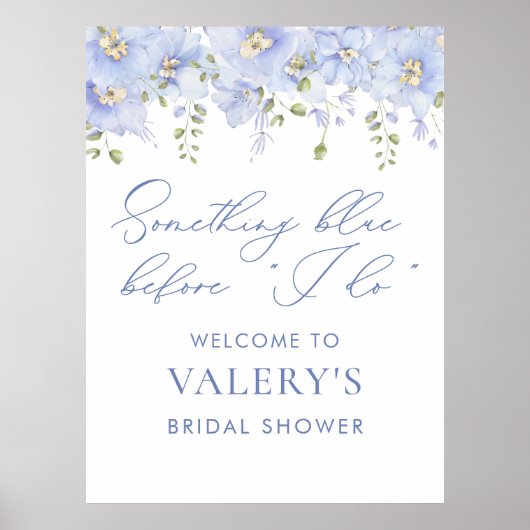 Iets blauw voor ik Floral Vrijgezellenfeest doe Poster (Voorkant)