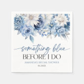 Iets blauw voor ik Floral Vrijgezellenfeest doe Servet (Voorkant)