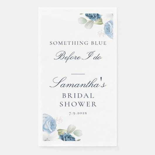 Iets blauw voor ik Floral Vrijgezellenfeest doe Servet (Voorkant)