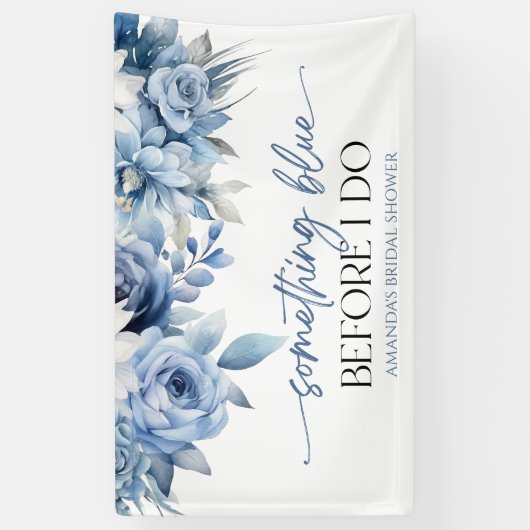 Iets blauw voor ik Floral Vrijgezellenfeest doe Spandoek (Verticaal)