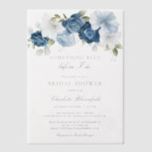 Iets blauw voor ik Floral Vrijgezellenfeest doe Vellum Uitnodigingen (Voorkant)