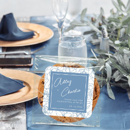 Iets blauw voor ik Floral Vrijgezellenfeest doe Vierkante Sticker