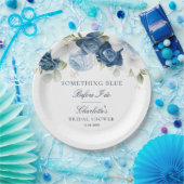 Iets Blauw voor ik Florale Bruidsdouche Doe Papieren Bordje (Feest)