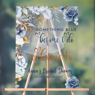 Iets Blauw voor ik het doe Bloemrijke Welkom Acryl Bord