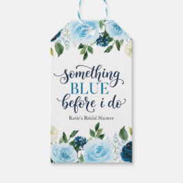 Iets Blauw voor ik Navy Bloemen Bruids Show doe Cadeaulabel