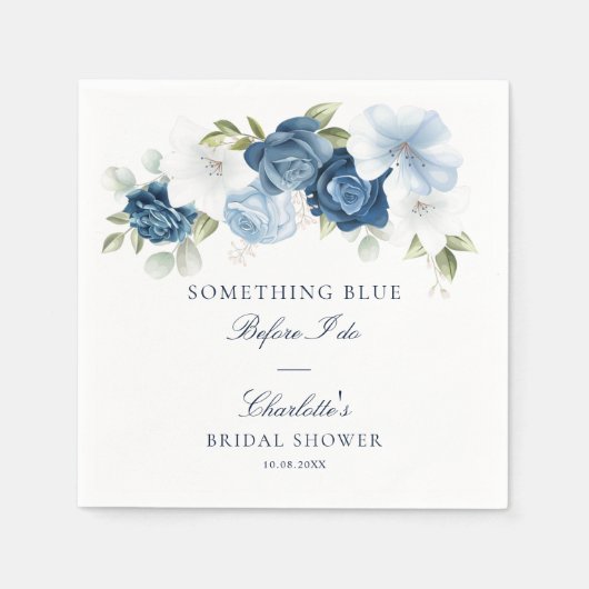 Iets Blauw voor ik Trouw Bloemige Bruidsmeisjes Bo Servet (Voorkant)
