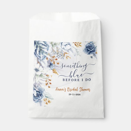 Iets Blauw voor ik trouw Bruidsfeest Bruiloft Fees Bedankzakje (Voorkant)