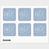 Iets Blauw voor ik Trouw Bruidsuitvaart Vierkante Sticker (Vel)