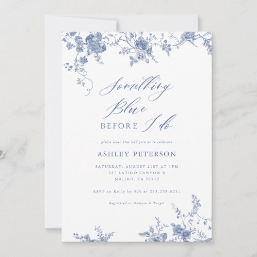 Iets blauw voor ik Vrijgezellenfeest doe Kaart (Voorkant)