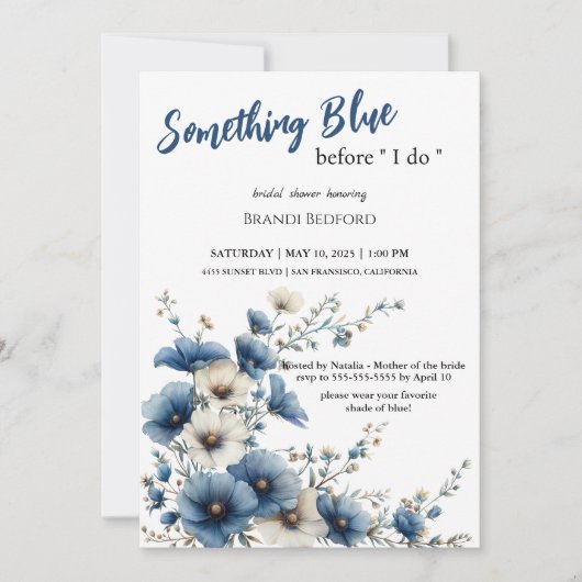 Iets blauw voor ik Vrijgezellenfeest doe Kaart (Voorkant)