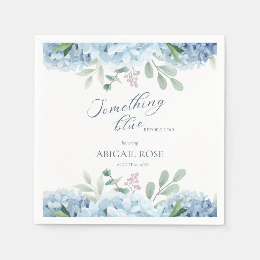 Iets blauw voor ik Vrijgezellenfeest doe Servet (Voorkant)