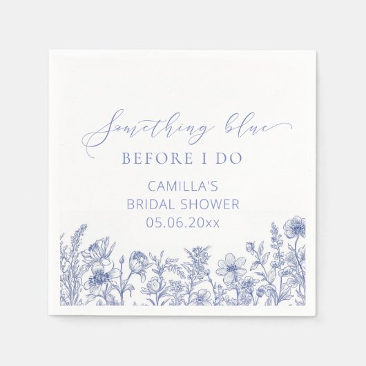 Iets blauw voor ik Vrijgezellenfeest doe Servet (Voorkant)