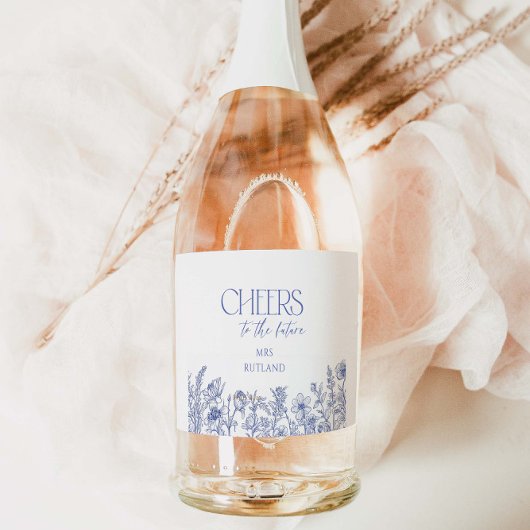 Iets blauw voor ik Vrijgezellenfeest doe Sparkling Wijnetiket