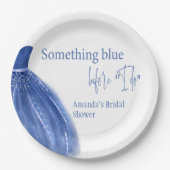 Iets blauw voor ik Vrijgezellenfeest maak Papieren Bordje (Voorkant)