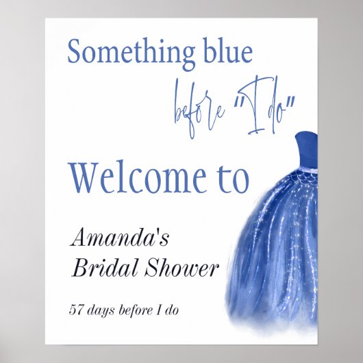 Iets blauw voor ik Vrijgezellenfeest maak Poster (Voorkant)