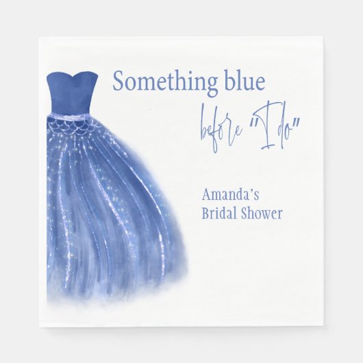 Iets blauw voor ik Vrijgezellenfeest maak Servet (Voorkant)