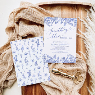 Iets blauw voor ik Vrijgezellenfeest uitnodig Kaart