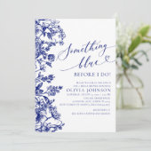 Iets blauw voor ik Vrijgezellenfeest uitnodig Kaart (Staand voorkant)