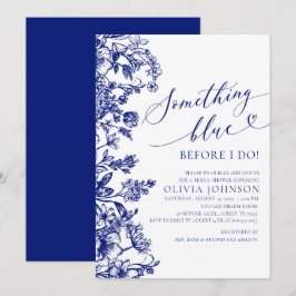 Iets blauw voor ik Vrijgezellenfeest uitnodig Kaart