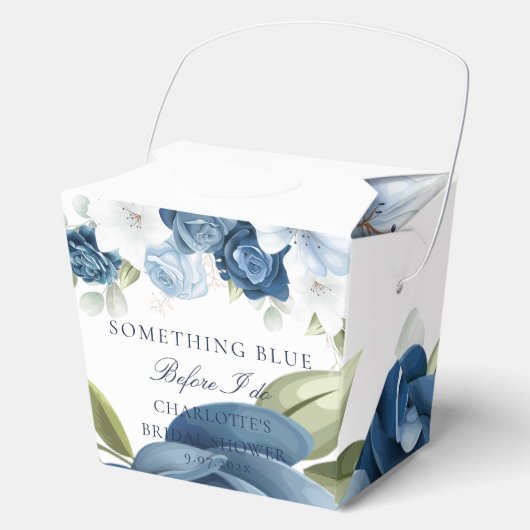 Iets Blauw voor mijn Bloemige Bruidsdouche Bedankdoosjes (Voorkant)
