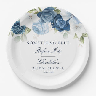 Iets Blauw voor mijn Bloemrijke Bruidsdouche Papieren Bordje