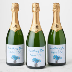 Iets Blauw voor Mijn Bruidsdouche Sparkling Wijnetiket