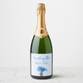 Iets Blauw voor Mijn Bruidsdouche Sparkling Wijnetiket (Voorkant)
