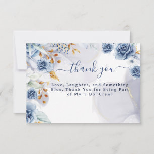 Iets Blauw voor mijn Bruidsfeest Bloemen Bedankkaart