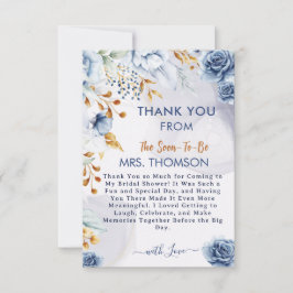 Iets Blauw voor mijn Bruidsfeest Bloemen Bedankkaart