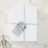 Iets Blauw voor mijn Bruidsfeest Bloemen Cadeaulabel (Met Touw)