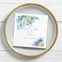 Iets blauw voor mijn bruidsfeest bloemstuk servet