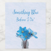 Iets Blauw voor Mijn Bruiloft Wijn Etiket (Enkel label)