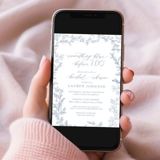 Iets blauw voor QR Botanisch Vrijgezellenfeest Kaart