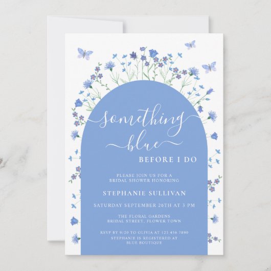 Iets blauw voordat ik Arch Vrijgezellenfeest doe Kaart (Voorkant)