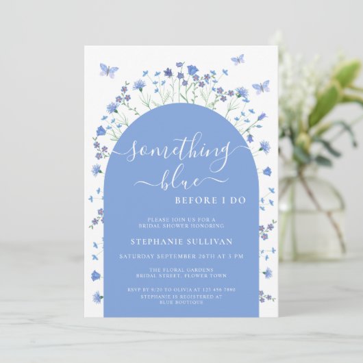 Iets blauw voordat ik Arch Vrijgezellenfeest doe Kaart (Staand voorkant)